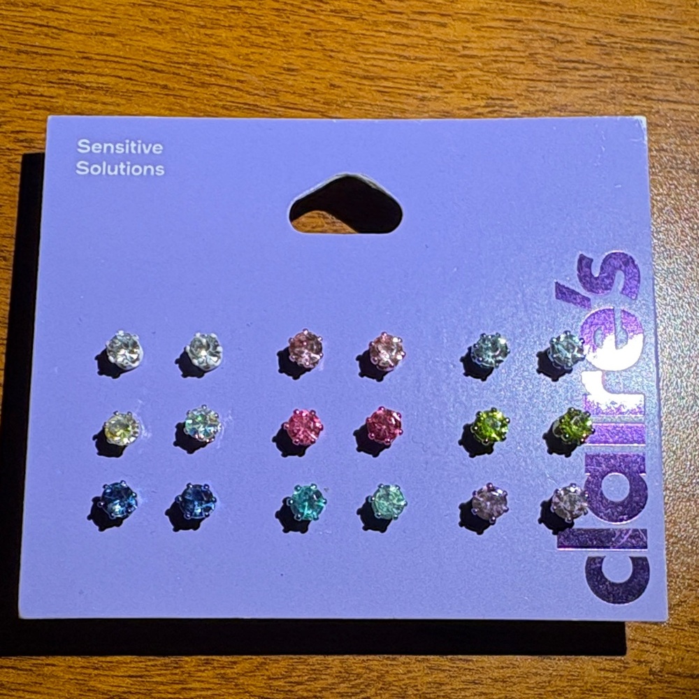 Claire's Colorful Crystal Stud Earrings Set
